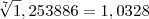 \sqrt[7]1,253886 = 1,0328