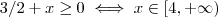 3/2 + x \geq 0   \iff x \in [4,+\infty)