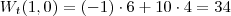 W_t(1, 0)=(-1)\cdot 6+10\cdot 4=34