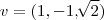 v=(1,-1,\sqrt[]{2})