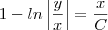 1 - ln\left|\frac{y}{x} \right| = \frac{x}{C} 1 - ln\left|\frac{y}{x} \right| = \frac{x}{C}