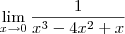 \lim_{x\to 0} \frac{1}{x^3-4x^2+x}