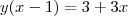 y(x-1)=3+3x