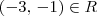 (-3,\,-1)\in R