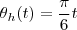 \theta _ h (t) = \frac{\pi}{6} t