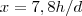 x = 7,8h/d x = 7,8h/d