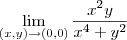 \lim_{(x,y)\to (0,0)} \frac{x^2y}{x^4+y^2} \lim_{(x,y)\to (0,0)} \frac{x^2y}{x^4+y^2}