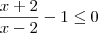 \frac{x+2}{x-2} - 1\leq 0 \frac{x+2}{x-2} - 1\leq 0