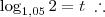 \log_{1,05} 2 = t \;\therefore