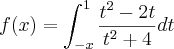 f(x)=\int_{-x}^1 \frac{{t}^{2}-2t}{{t}^{2}+4}dt