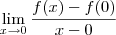 \lim_{x\to 0} \frac{f(x)-f(0)}{x-0} \lim_{x\to 0} \frac{f(x)-f(0)}{x-0}