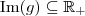 \textrm{Im}(g)\subseteq \mathbb{R}_+ \textrm{Im}(g)\subseteq \mathbb{R}_+