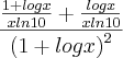 \frac{\frac{1+logx}{xln10}+\frac{logx}{xln10}}{{(1+logx)}^{2}}