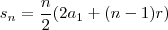 s_n = \frac{n}{2}(2a_1 + (n-1)r)