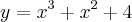 y={x}^{3}+{x}^{2}+4 y={x}^{3}+{x}^{2}+4