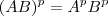 (AB)^p = A^p B^p (AB)^p = A^p B^p