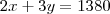 2x+3y&=&1380