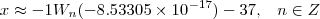 x\approx-1W_{n}(-8.53305\times10^{-17})-37,\;\;\;   n\in Z}