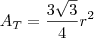 A_T=\frac{3\sqrt{3}}{4}r^2