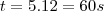 t = 5.12 = 60s t = 5.12 = 60s