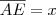 \overline{AE} = x \overline{AE} = x