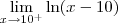 \lim_{x\to 10^+} \ln (x-10)