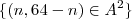 \{(n,64-n) \in A^2 \}