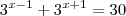 3^{x-1} + 3^{x+1} = 30 3^{x-1} + 3^{x+1} = 30