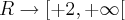 R\rightarrow[+2,+\infty[