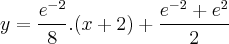y = \frac{{e}^{-2}}{8}.(x+2) + \frac{{e}^{-2}+{e}^{2}}{2}