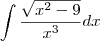 \int\frac{\sqrt{x^2-9}}{x^3}dx