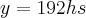 y=192hs