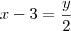 x - 3 = \frac{y}{2}