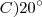 C) 20^\circ