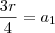\frac{3r}{4}=a_1