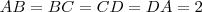 AB=BC=CD=DA=2 AB=BC=CD=DA=2