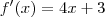 f'(x)=4x+3 f'(x)=4x+3