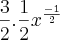 \frac{3}{2}.\frac{1}{2}{x}^{\frac{-1}{2}} \frac{3}{2}.\frac{1}{2}{x}^{\frac{-1}{2}}