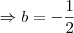 \Rightarrow b = -\frac{1}{2} \Rightarrow b = -\frac{1}{2}