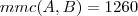 mmc(A,B)=1260