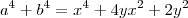 a^4 + b^4 = x^4 + 4yx^2 + 2y^2