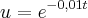 u={e}^{-0,01t} u={e}^{-0,01t}