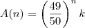 A(n) = \left(\frac{49}{50}\right)^n k