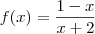 f(x) = \frac{1 - x}{x + 2} f(x) = \frac{1 - x}{x + 2}