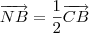 \overrightarrow{NB}=\frac{1}{2}\overrightarrow{CB} \overrightarrow{NB}=\frac{1}{2}\overrightarrow{CB}