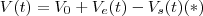 V(t) = V_0 + V_e(t) - V_s(t) (*) V(t) = V_0 + V_e(t) - V_s(t) (*)