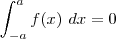 \int_{-a}^{a}f(x) \ dx=0