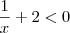 \frac{1}{x} + 2 < 0 \frac{1}{x} + 2 < 0