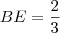 BE=\frac{2}{3}