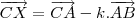 \overrightarrow{CX}=\overrightarrow{CA}-k.\overrightarrow{AB}